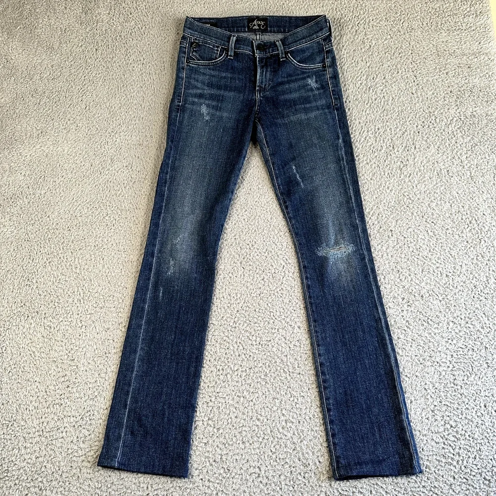 Agolde Jeans Women's 25 Blue Straight Leg Low Rise Cotton‎ Modal Made In USA